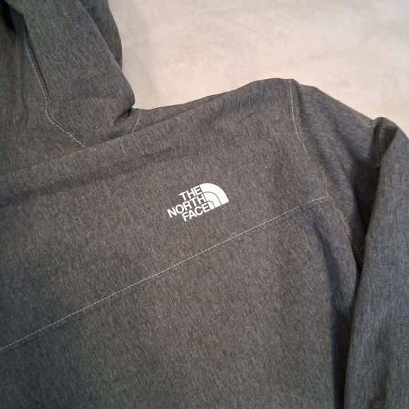 The North Face Softshell Jacket Heather Grey Hooded Windproof Women's - Picture 4 of 5